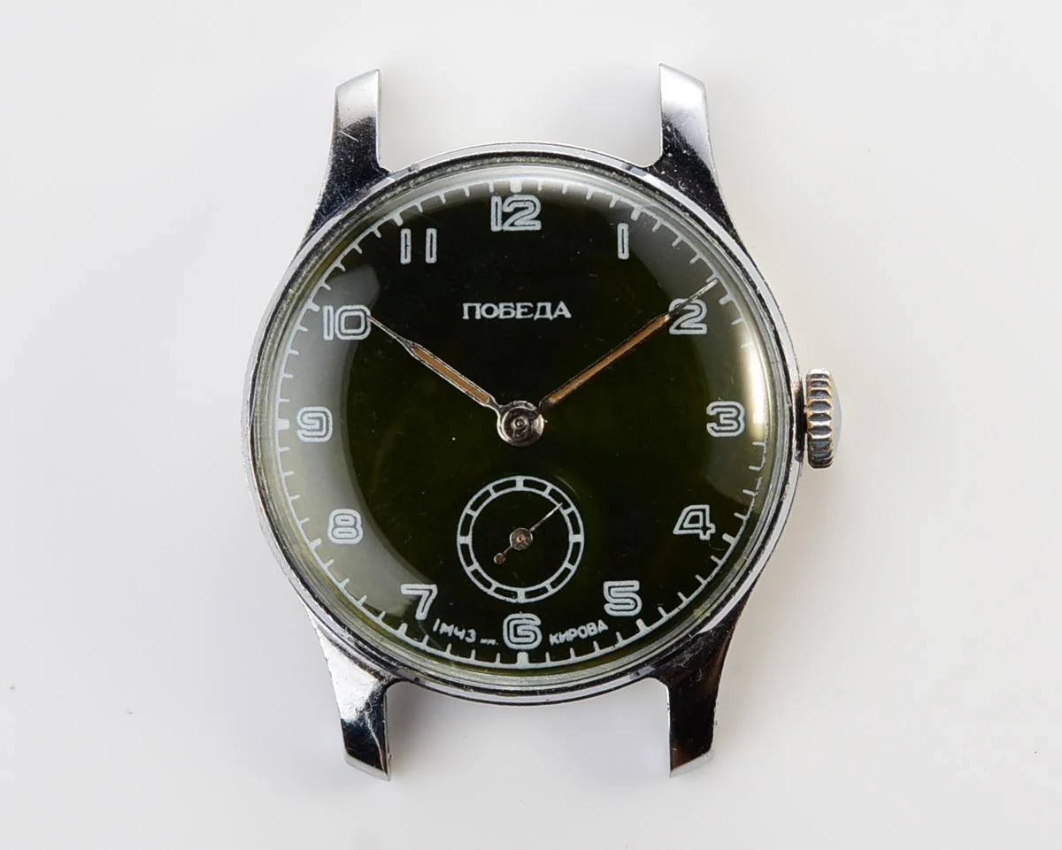 Rare version! Excellent condition vintage Soviet mechanical Pobeda wrist watch, 1MChZ, 1st quarter 1950