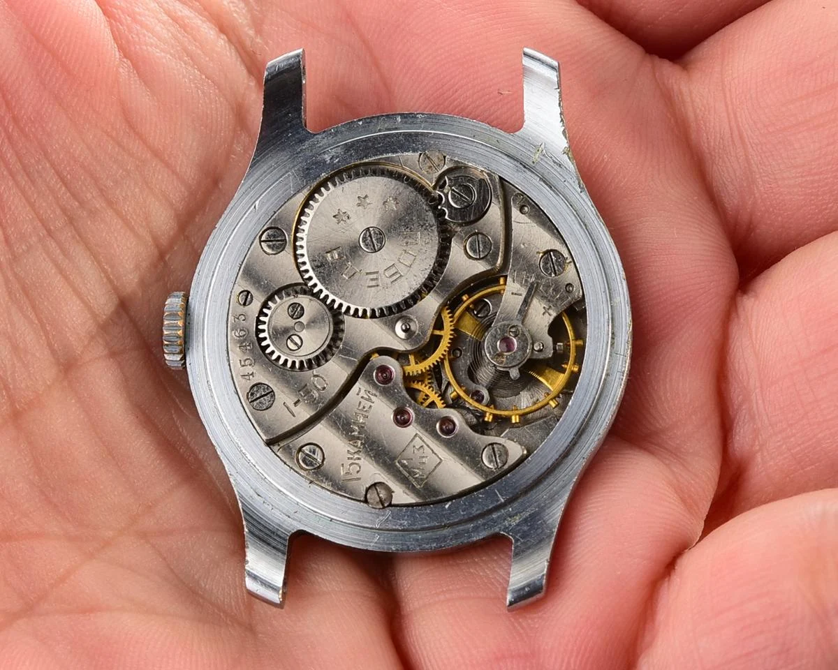 Rare version! Excellent condition vintage Soviet mechanical Pobeda wrist watch, 1MChZ, 1st quarter 1950