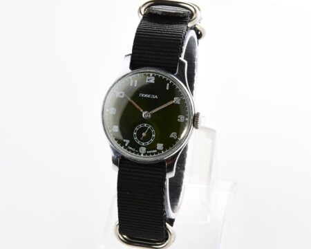 RARE version! Excellent condition vintage soviet mechanical POBEDA wrist watch, 1MChZ, 1st quarter 1950