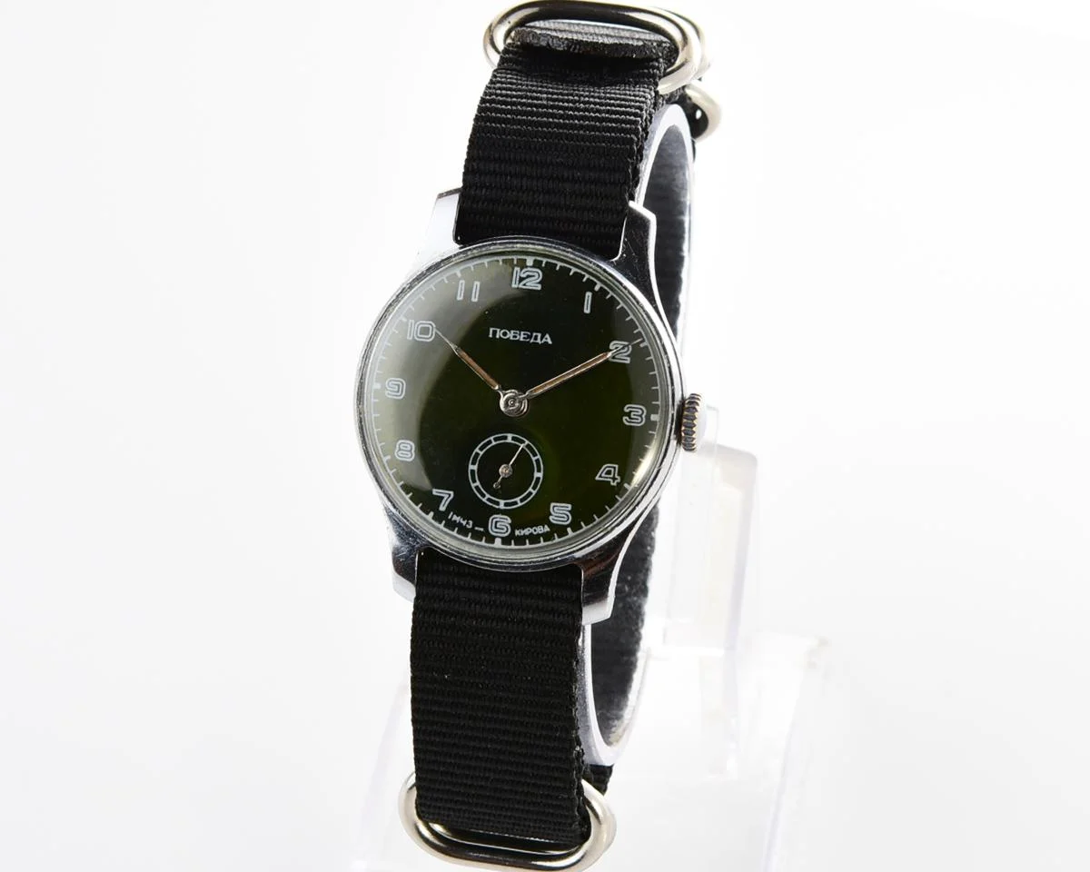 Rare version! Excellent condition vintage Soviet mechanical Pobeda wrist watch, 1MChZ, 1st quarter 1950