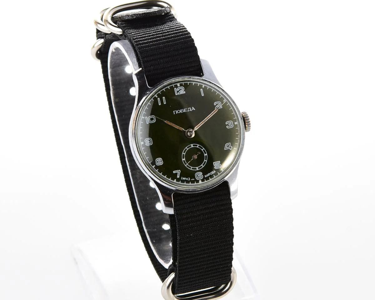 Rare version! Excellent condition vintage Soviet mechanical Pobeda wrist watch, 1MChZ, 1st quarter 1950