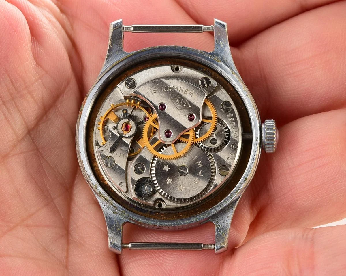 Rare! Vintage Soviet mechanical Pobeda in uncommon hermetic case, 1st quarter of 1956!