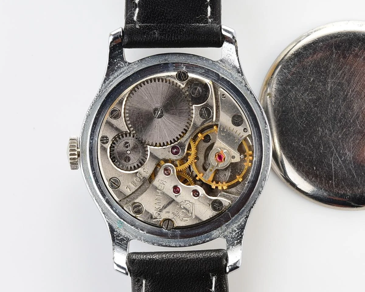 Vintage Soviet mechanical Pobeda wrist watch from 1950s