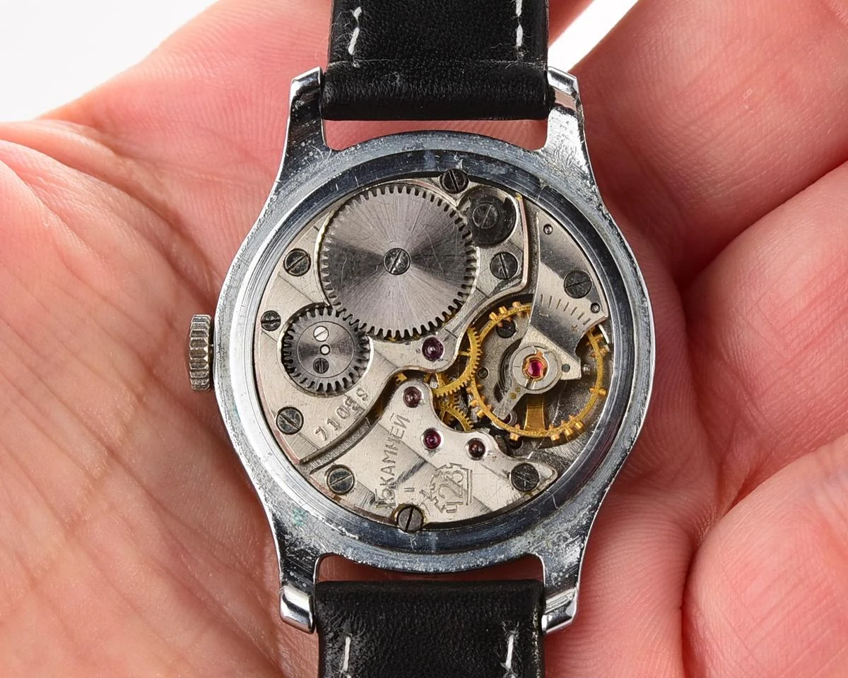 Vintage Soviet mechanical Pobeda wrist watch from 1950s