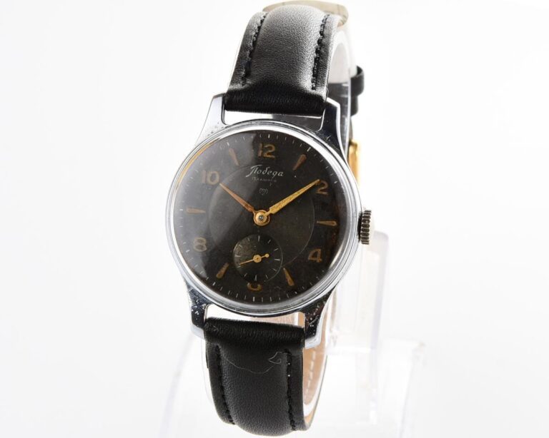 Vintage soviet mechanical POBEDA wrist watch from 1950s