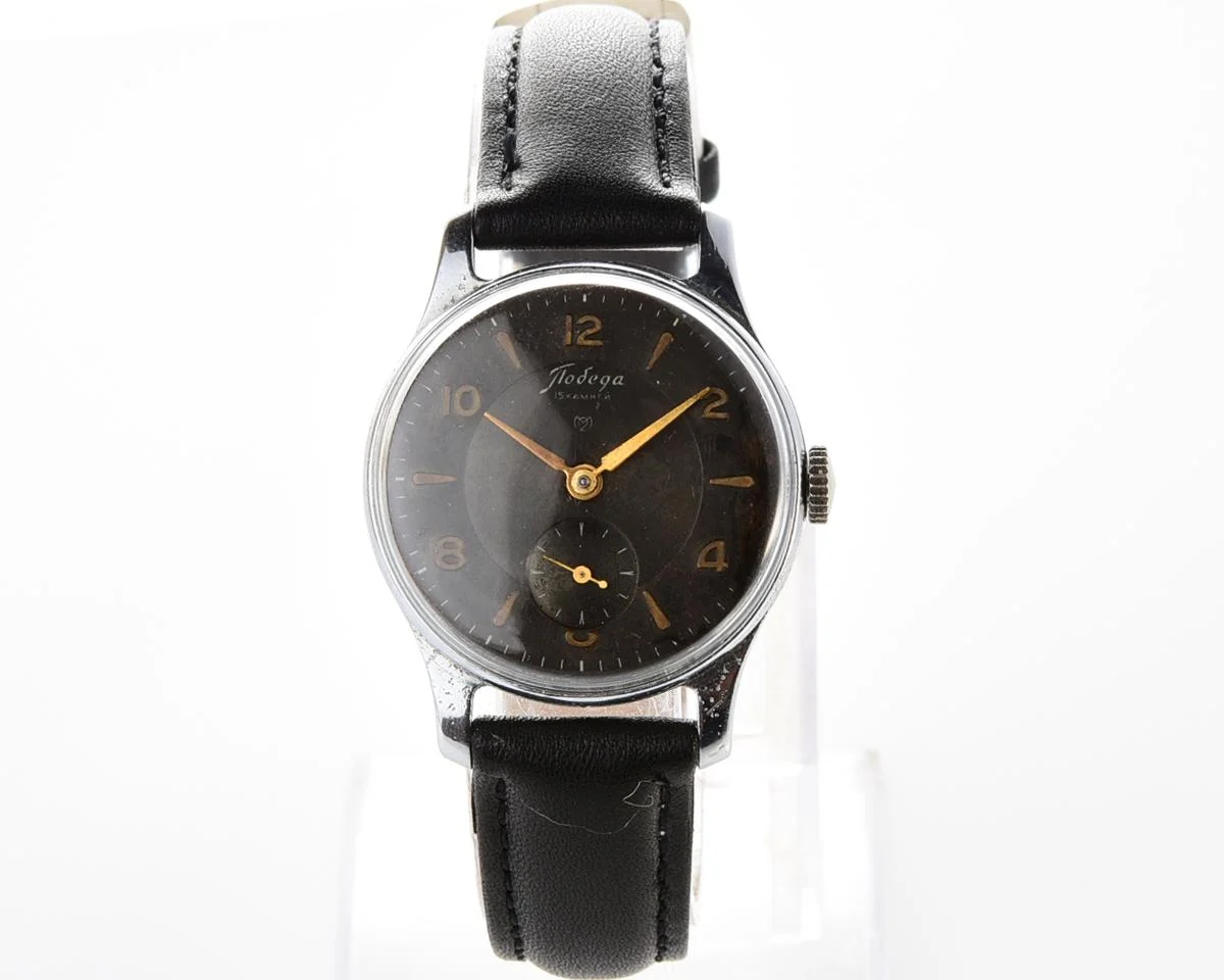 Vintage Soviet mechanical Pobeda wrist watch from 1950s