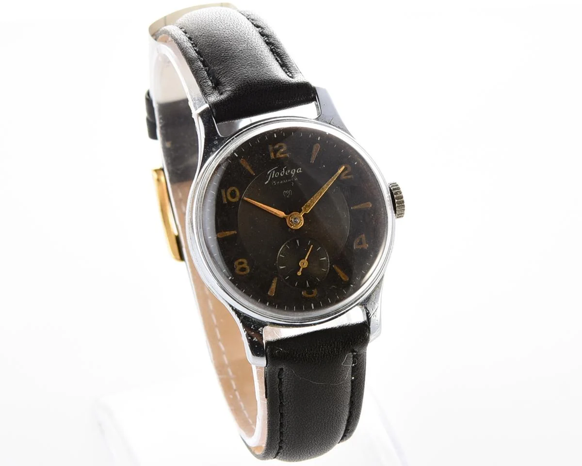 Vintage Soviet mechanical Pobeda wrist watch from 1950s