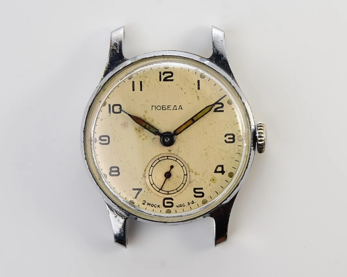 Vintage Soviet mechanical Pobeda wrist watch, 2nd quarter of 1958