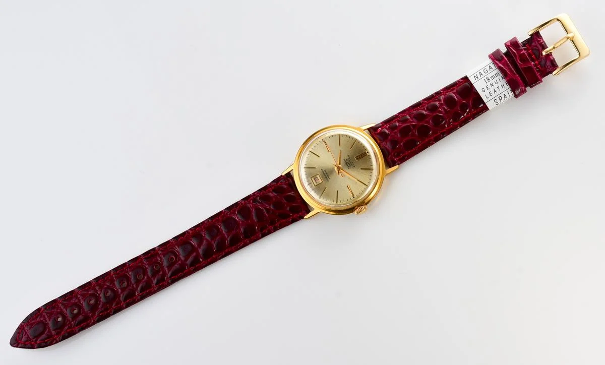 Rare version! Beautiful automatic vintage gold-plated watch Poljot De Luxe!