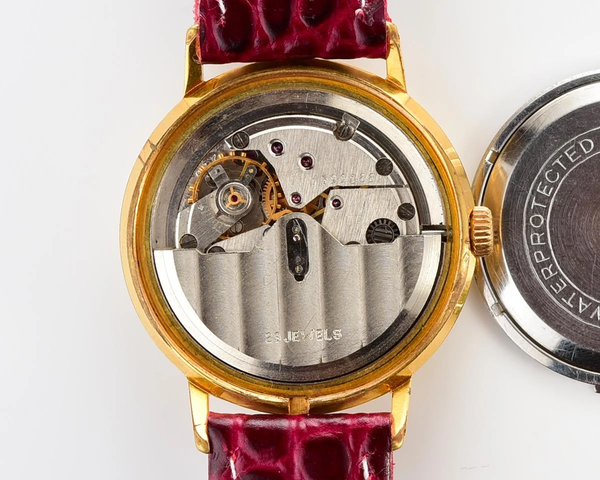 Rare version! Beautiful automatic vintage gold-plated watch Poljot De Luxe!