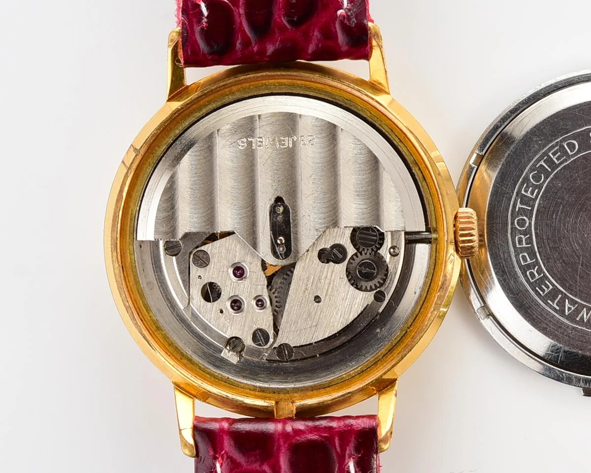 Rare version! Beautiful automatic vintage gold-plated watch Poljot De Luxe!