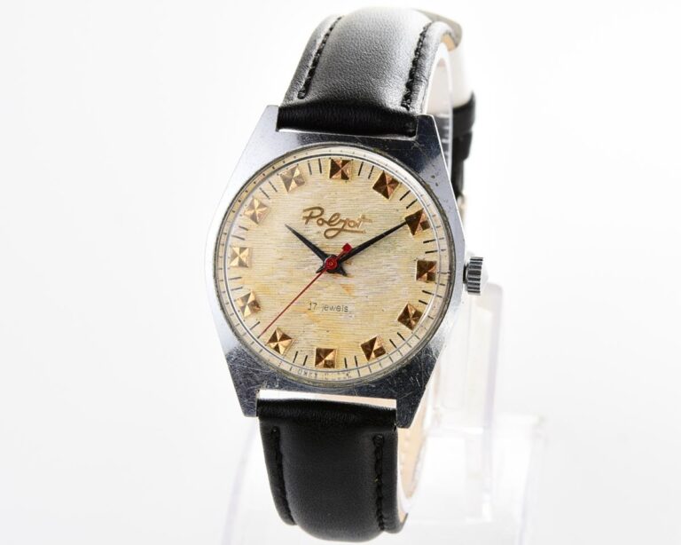 Soviet POLJOT mechanical wrist watch with intricate dial