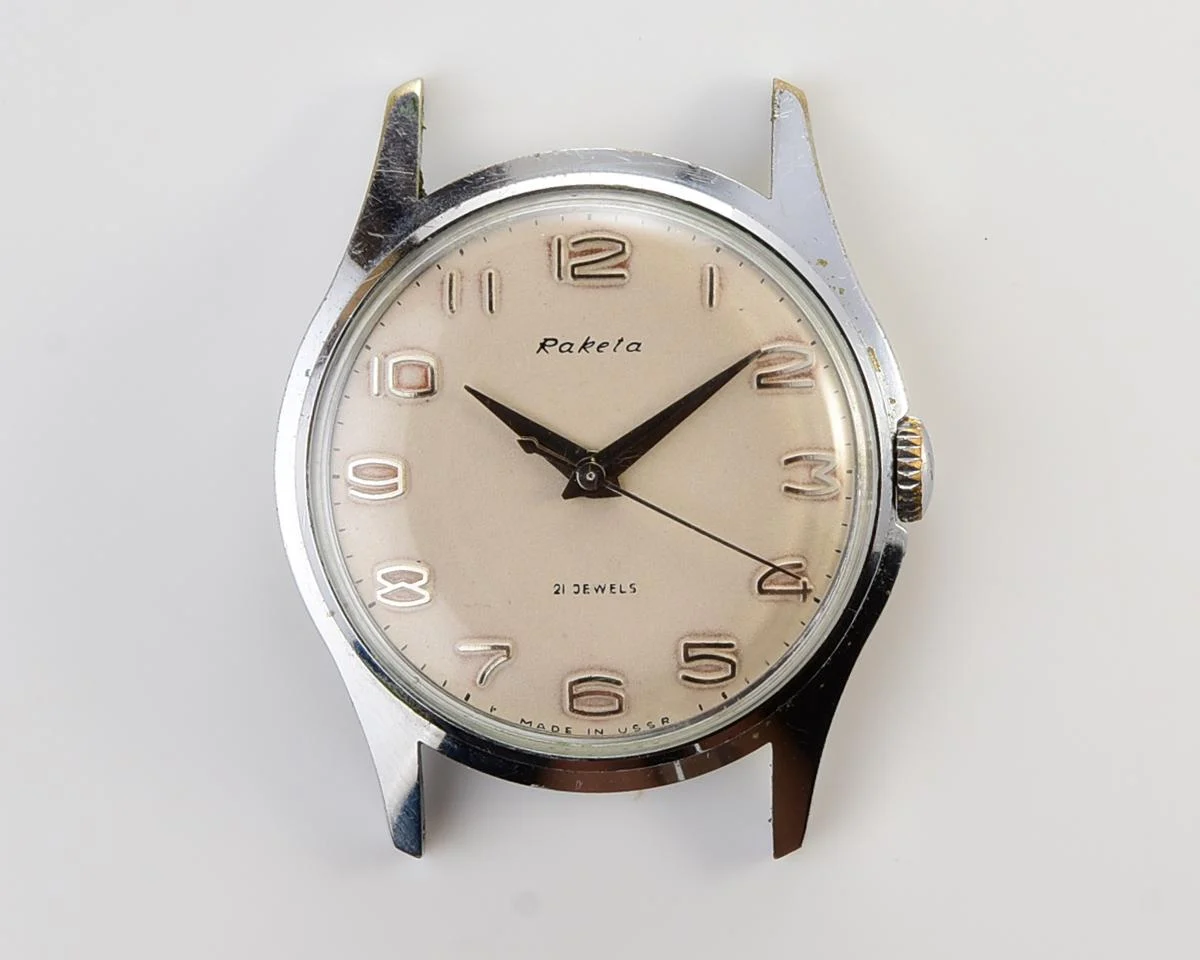 Soviet Raketa Baltica vintage mechanical watch with NATO leather strap!