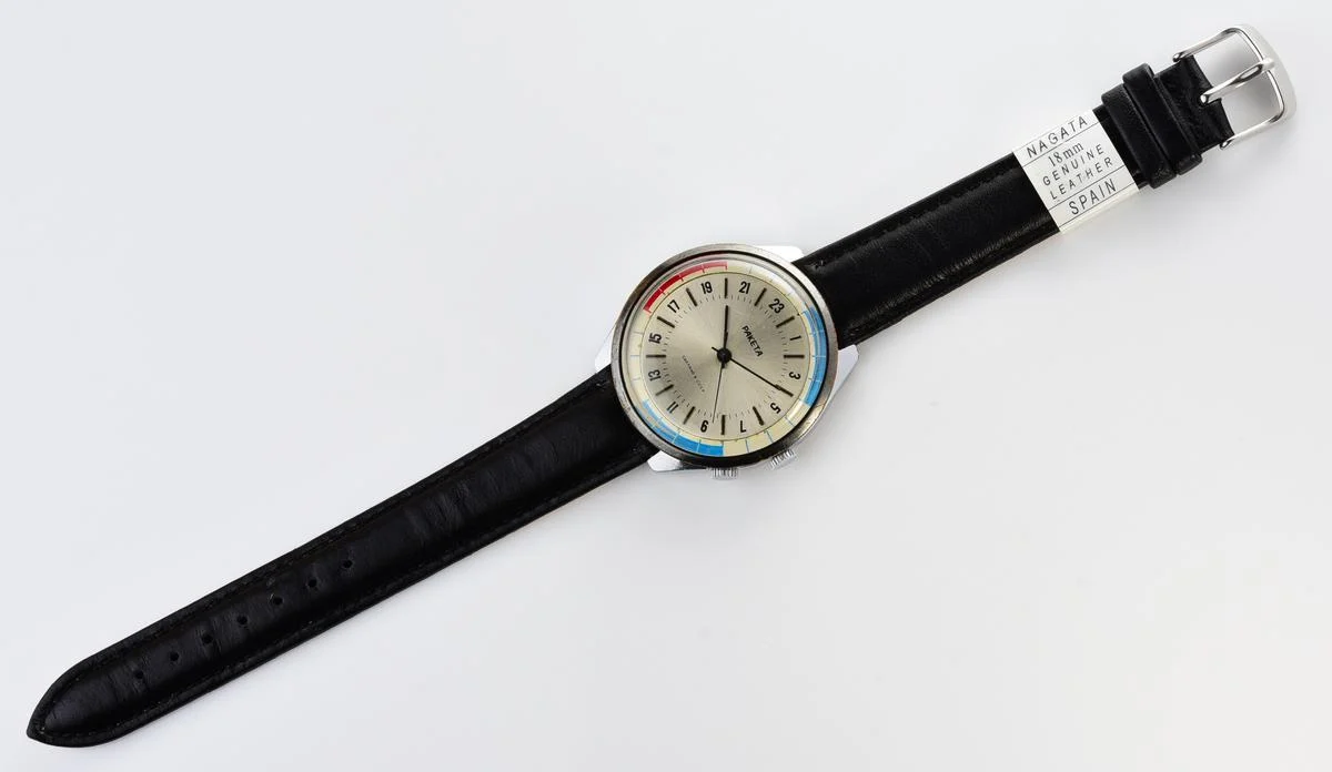 Vintage mechanical Raketa watch with 24 hours dial