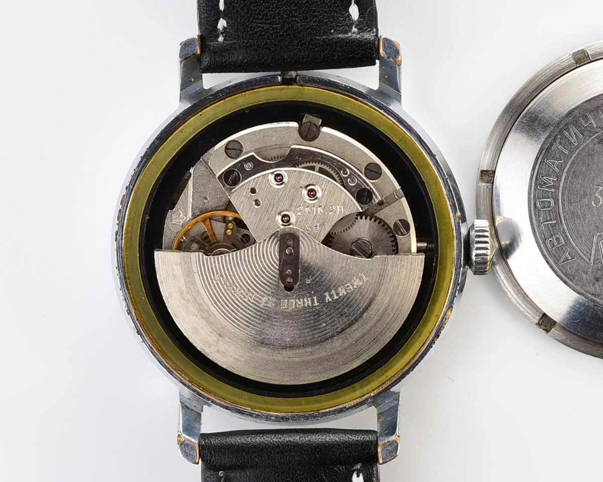 Soviet Poljot mechanical wrist watch with automatic self winding movement