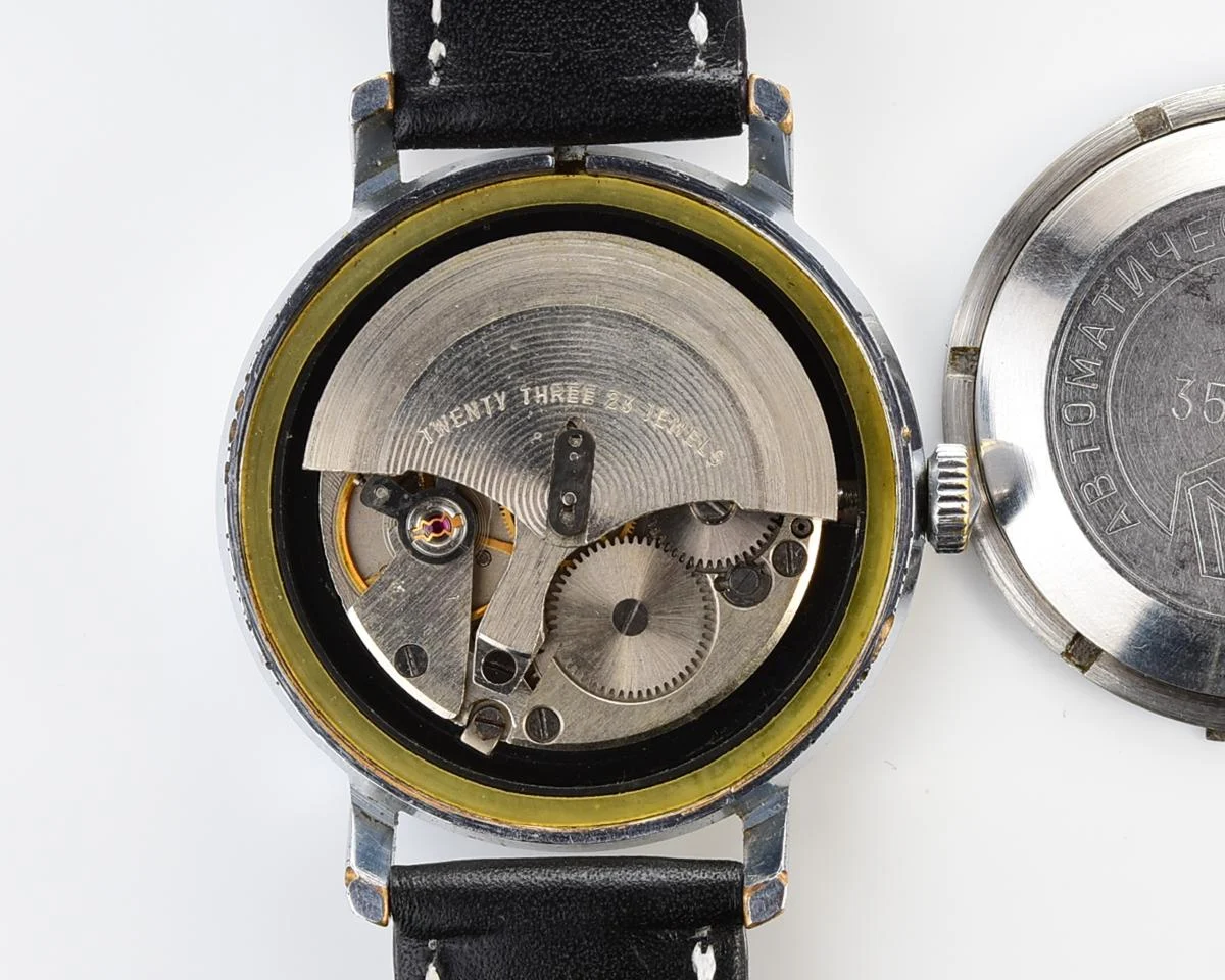 Soviet Poljot mechanical wrist watch with automatic self winding movement