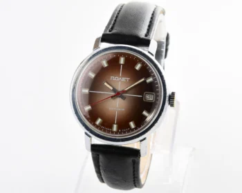 Soviet Poljot mechanical wrist watch with automatic self winding movement