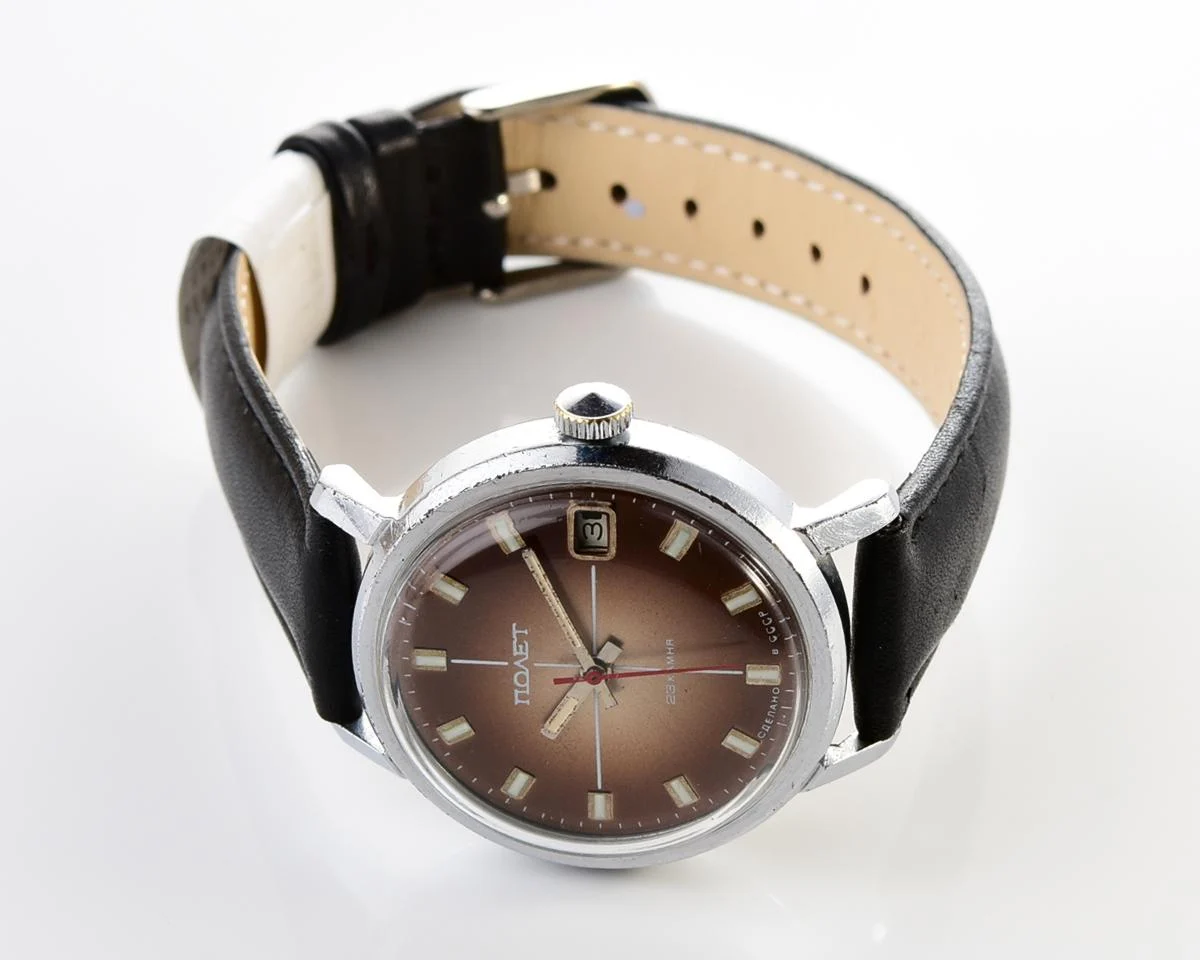 Soviet Poljot mechanical wrist watch with automatic self winding movement