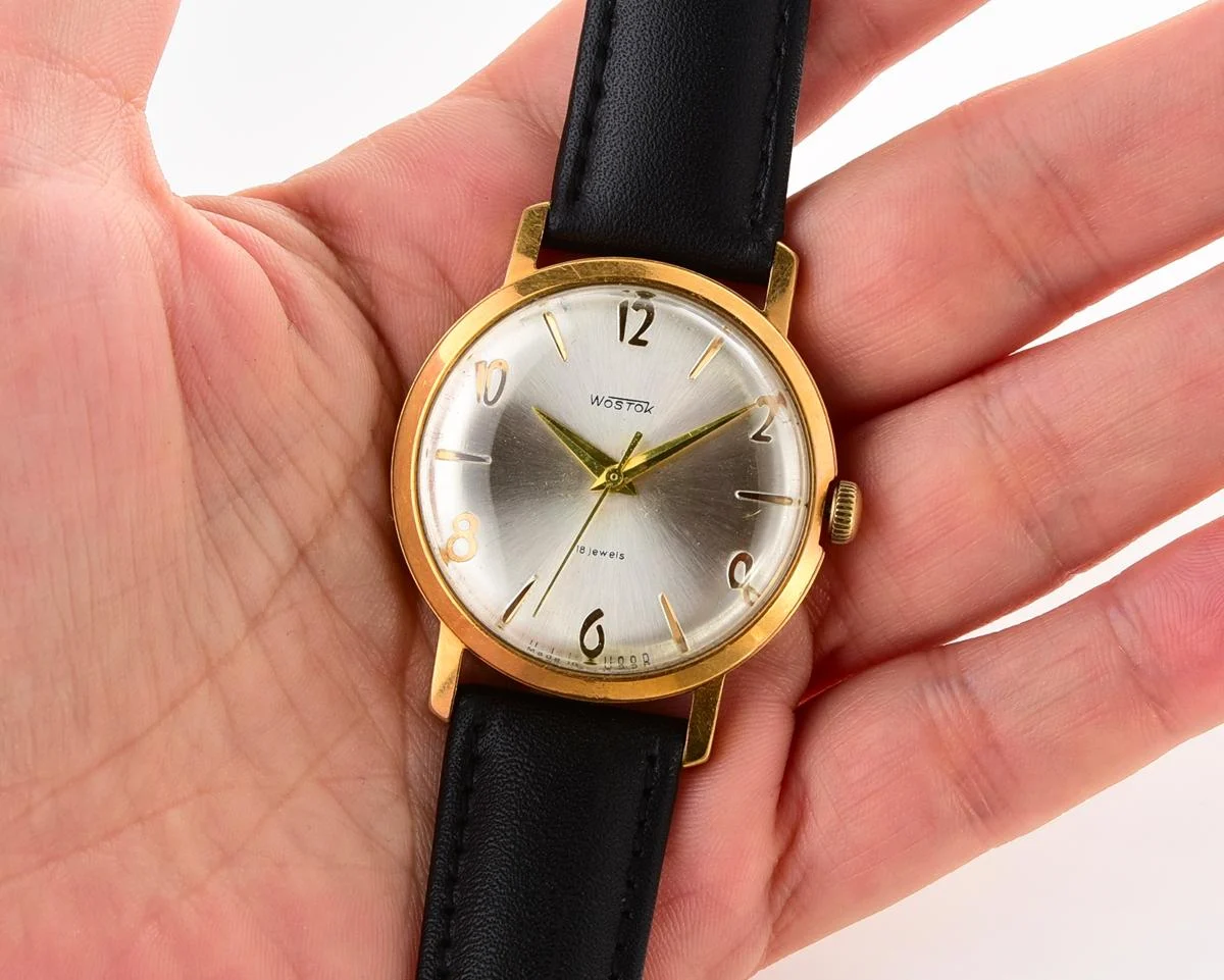Soviet Wostok (Vostok) mechanical gold-plated watch with box and passport!