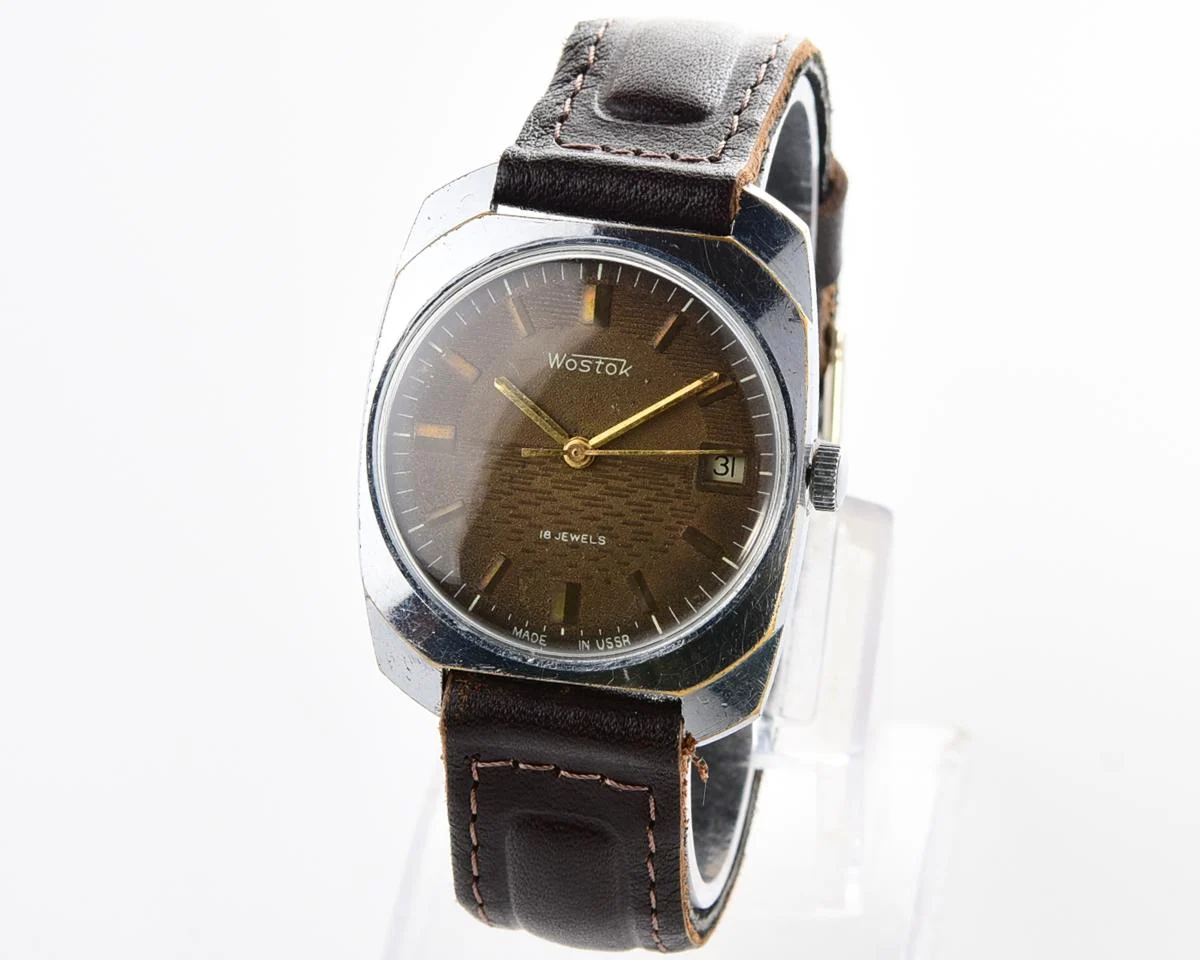 Export Wostok (Vostok) mechanical watch with beautiful textured teal dial