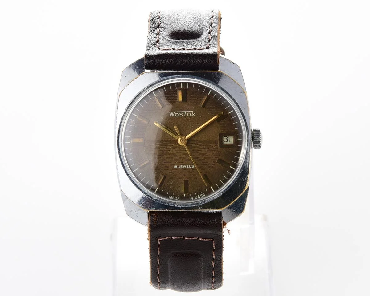 Export Wostok (Vostok) mechanical watch with beautiful textured teal dial