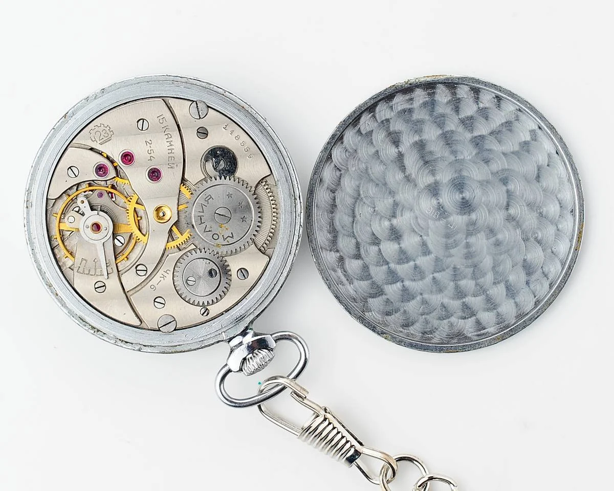 Molnija open face vintage Soviet pocket watch, 2nd quarter of 1954!