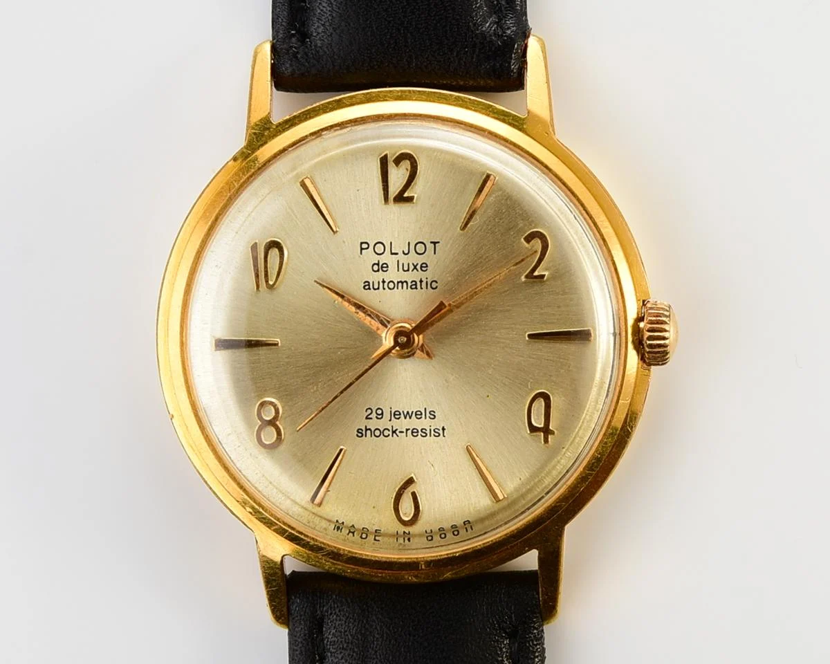Beautiful automatic vintage gold-plated watch Poljot De Luxe!