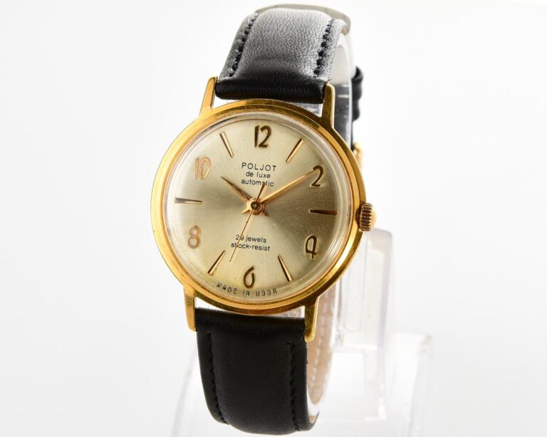 Beautiful automatic vintage gold-plated watch POLJOT DE LUXE!