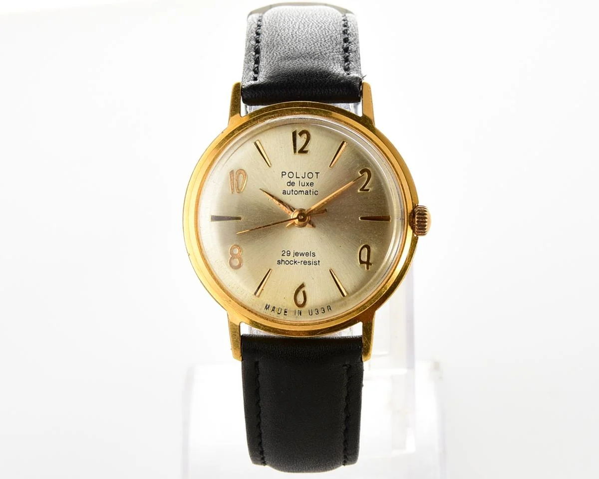 Beautiful automatic vintage gold-plated watch Poljot De Luxe!