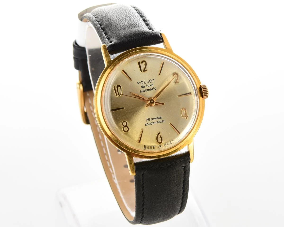 Beautiful automatic vintage gold-plated watch Poljot De Luxe!