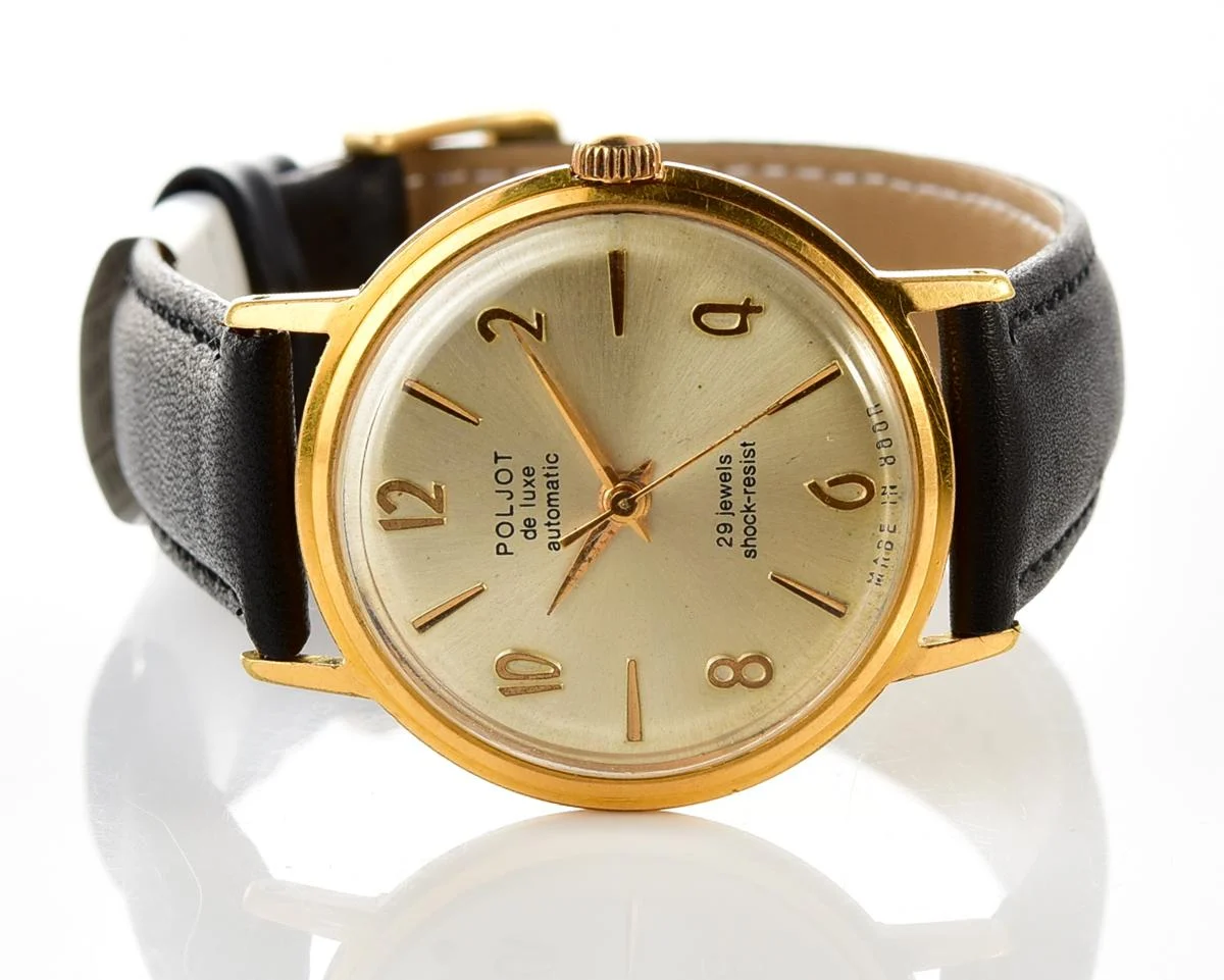 Beautiful automatic vintage gold-plated watch Poljot De Luxe!