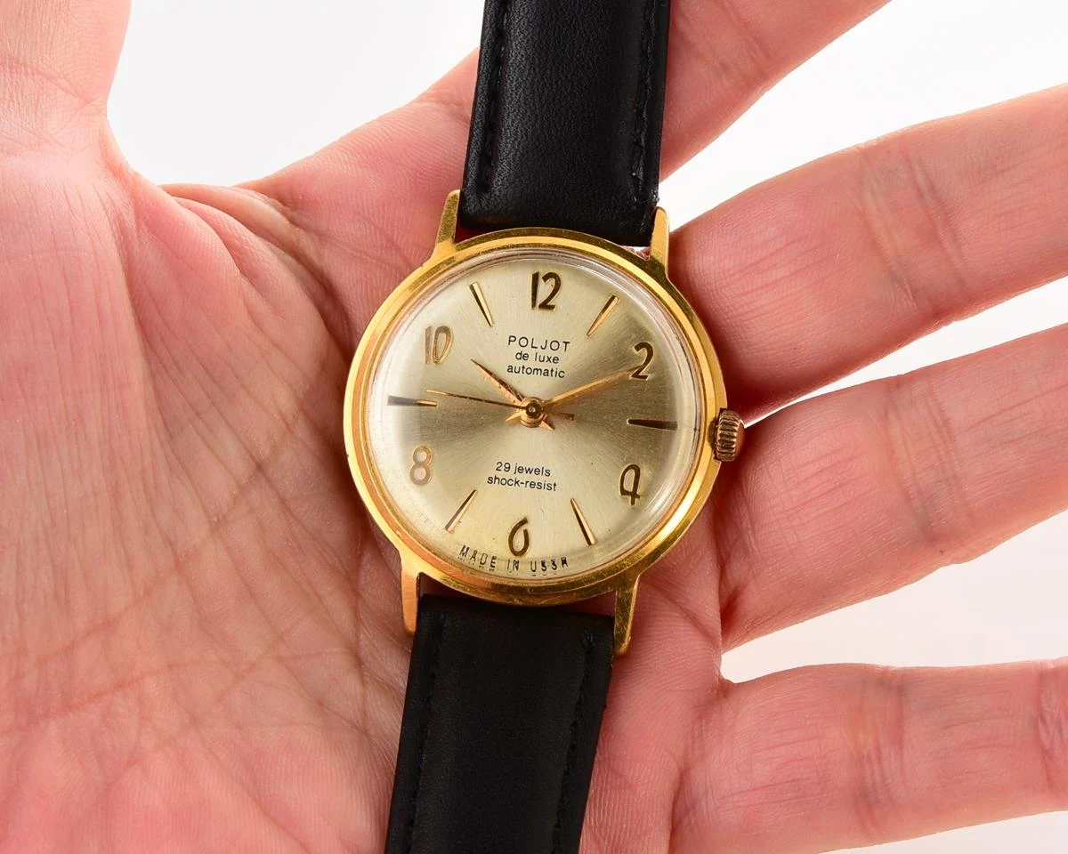 Beautiful automatic vintage gold-plated watch Poljot De Luxe!