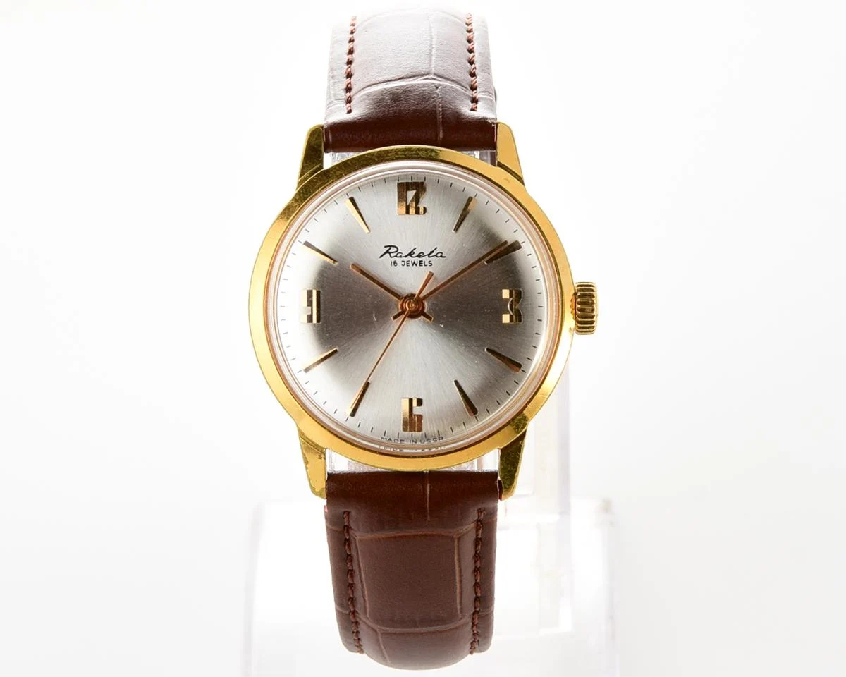 Excellent vintage gold-plated Raketa Baltica mechanical watch