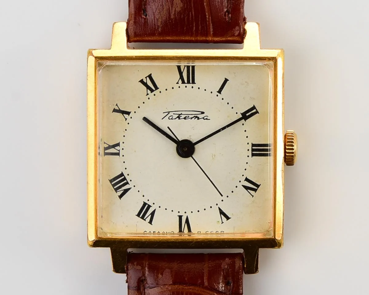 Soviet Raketa gold-plated vintage wristwatch