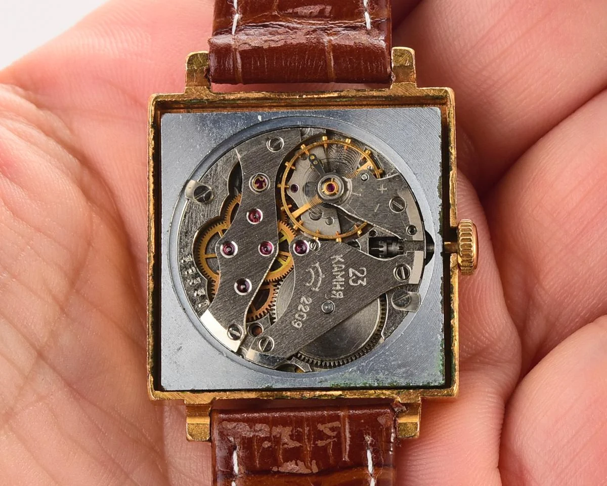 Soviet Raketa gold-plated vintage wristwatch