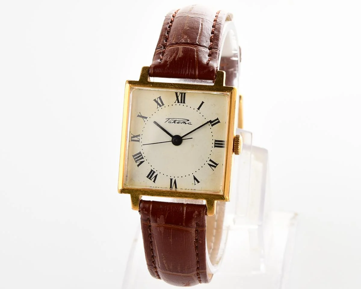 Soviet Raketa gold-plated vintage wristwatch