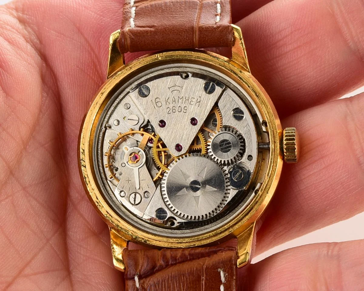 Vintage gold-plated Raketa mechanical watch