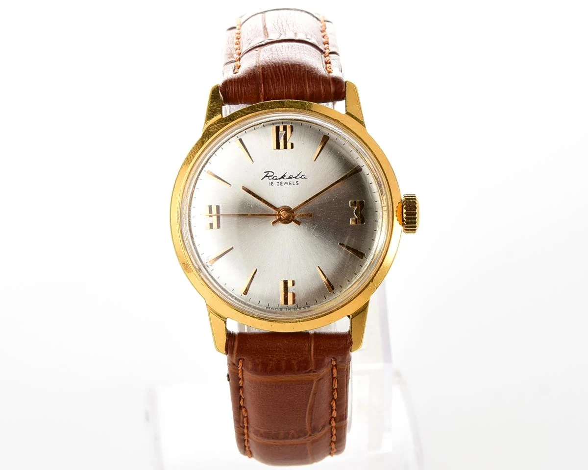 Vintage gold-plated Raketa mechanical watch