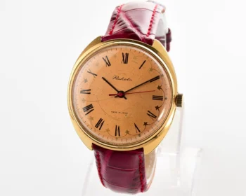 Large vintage Raketa gold-plated mechanical watch