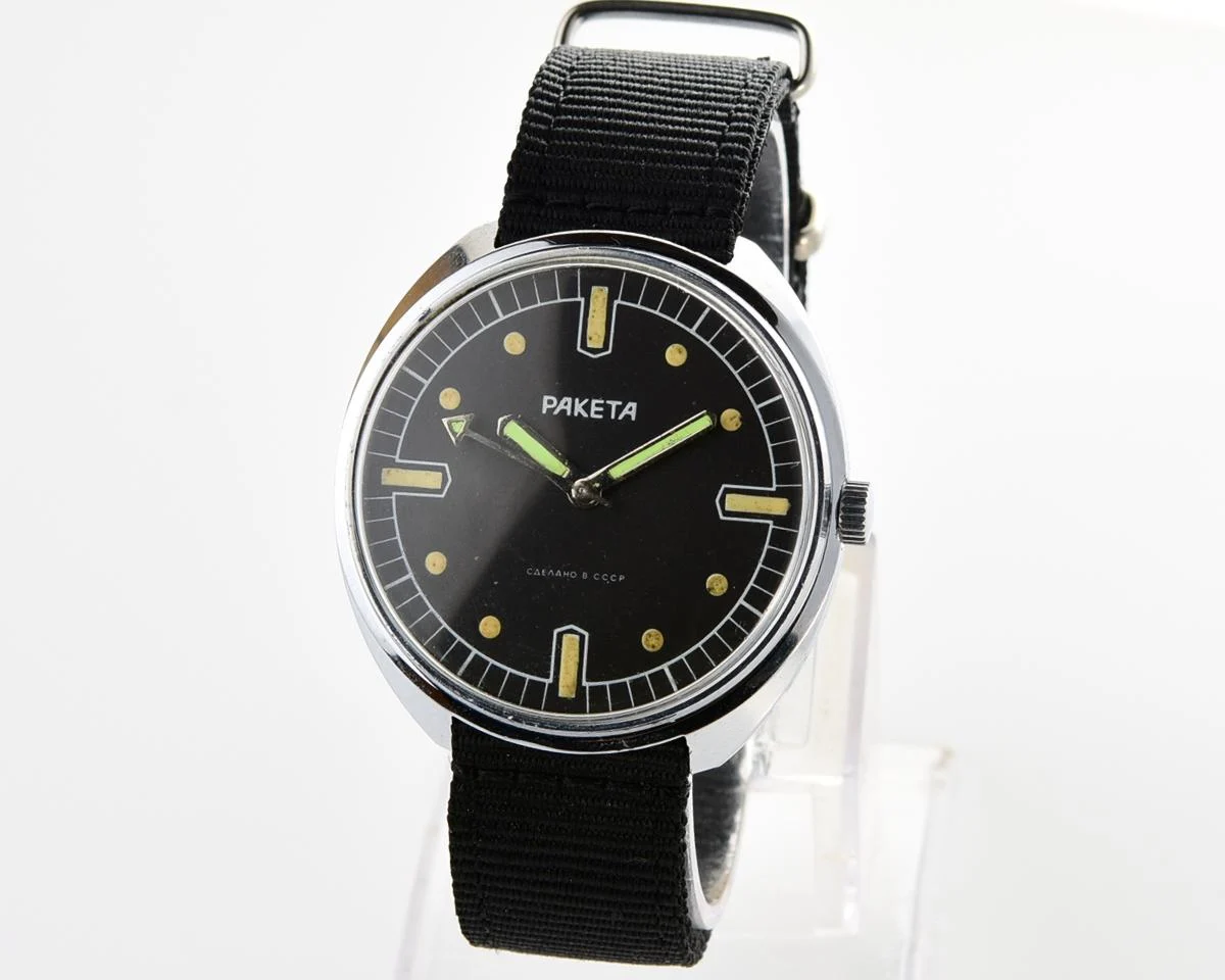 Soviet Raketa military style mechanical watch