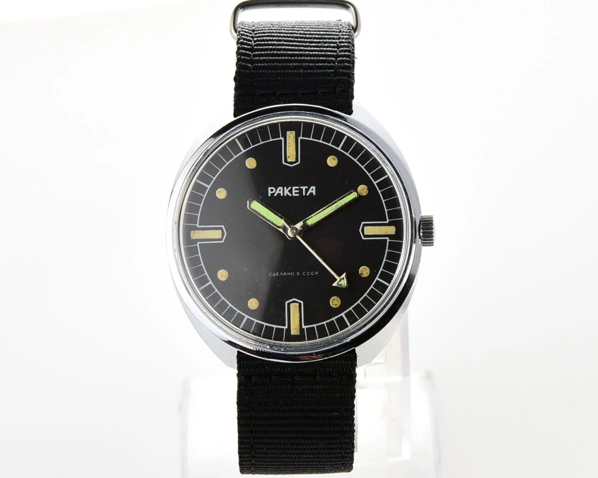 Soviet Raketa military style mechanical watch