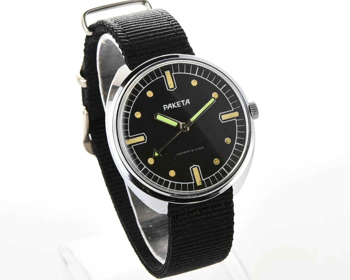 Soviet Raketa military style mechanical watch