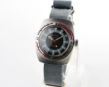 Soviet Vostok Amphibia watch, stainless steel tonneau case