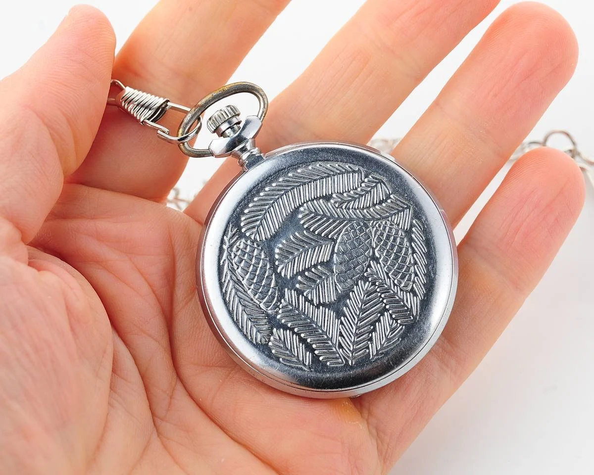 Molnija pocket watch with grouse bird & red dial