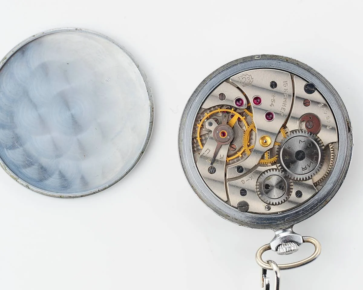 Molnija open face vintage Soviet pocket watch, 2nd quarter of 1954!