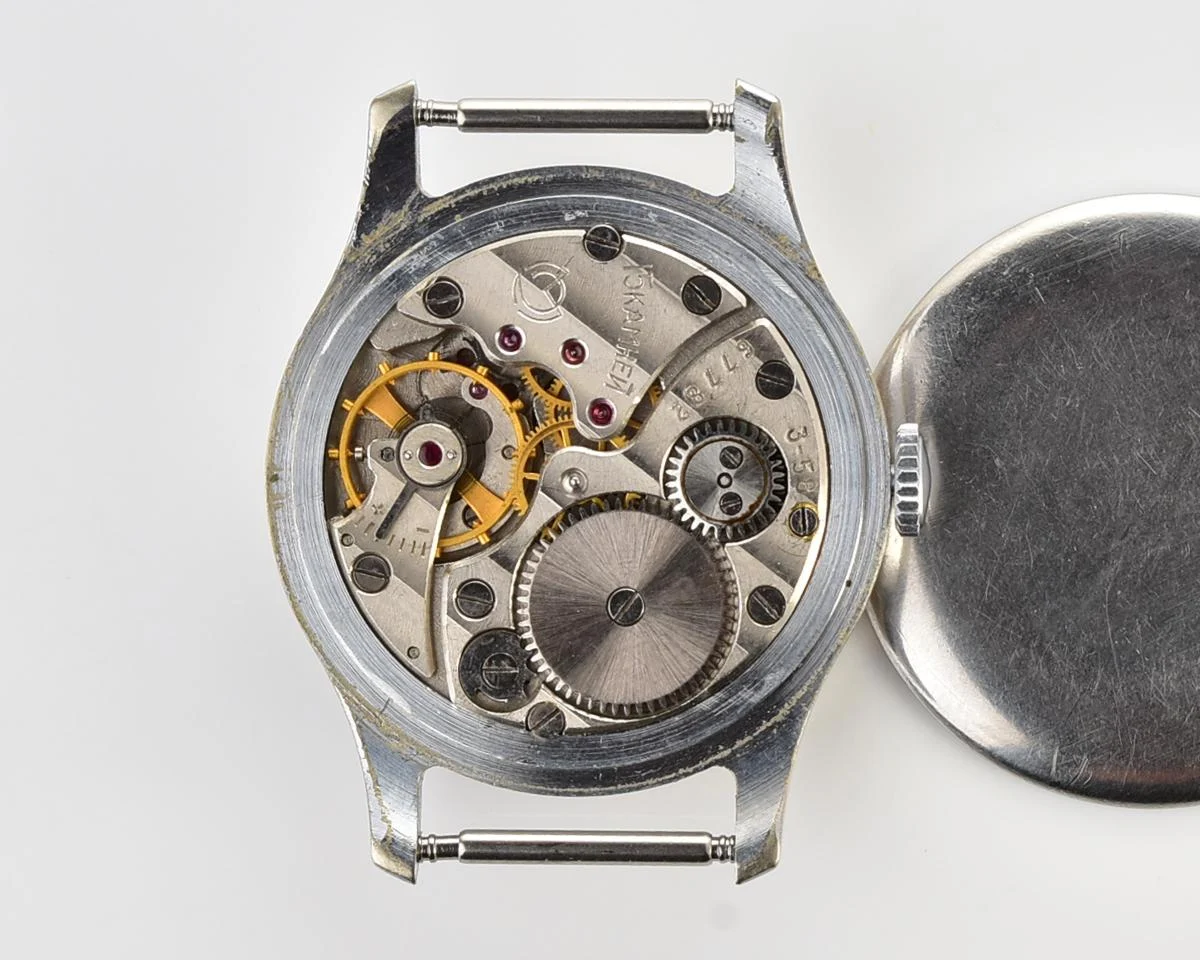 Excellent Soviet Pobeda watch with bronze dial, 3rd quarter of 1958