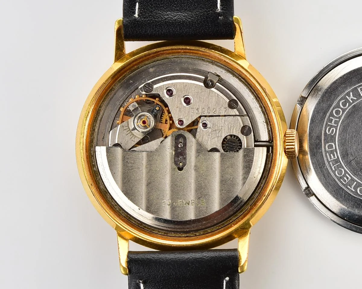 Beautiful vintage gold-plated wristwatch Poljot De Luxe with self winding mechanical movement!