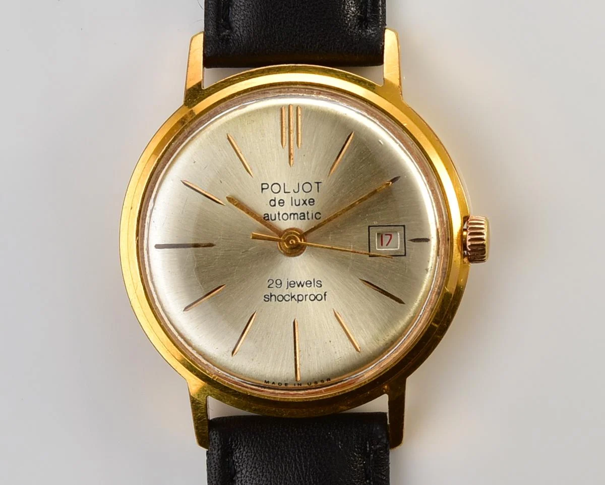 Beautiful automatic vintage gold-plated watch Poljot De Luxe!