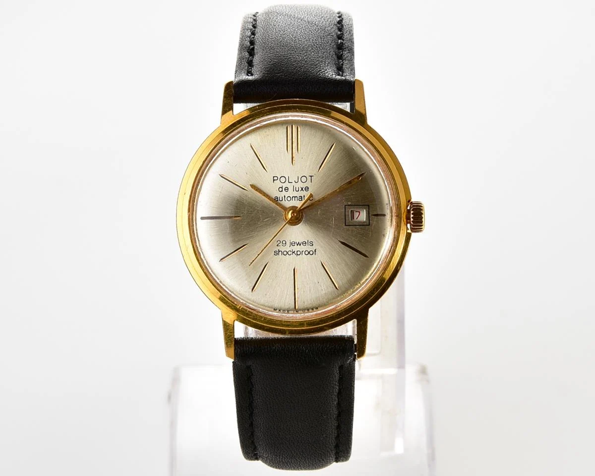 Beautiful automatic vintage gold-plated watch Poljot De Luxe!