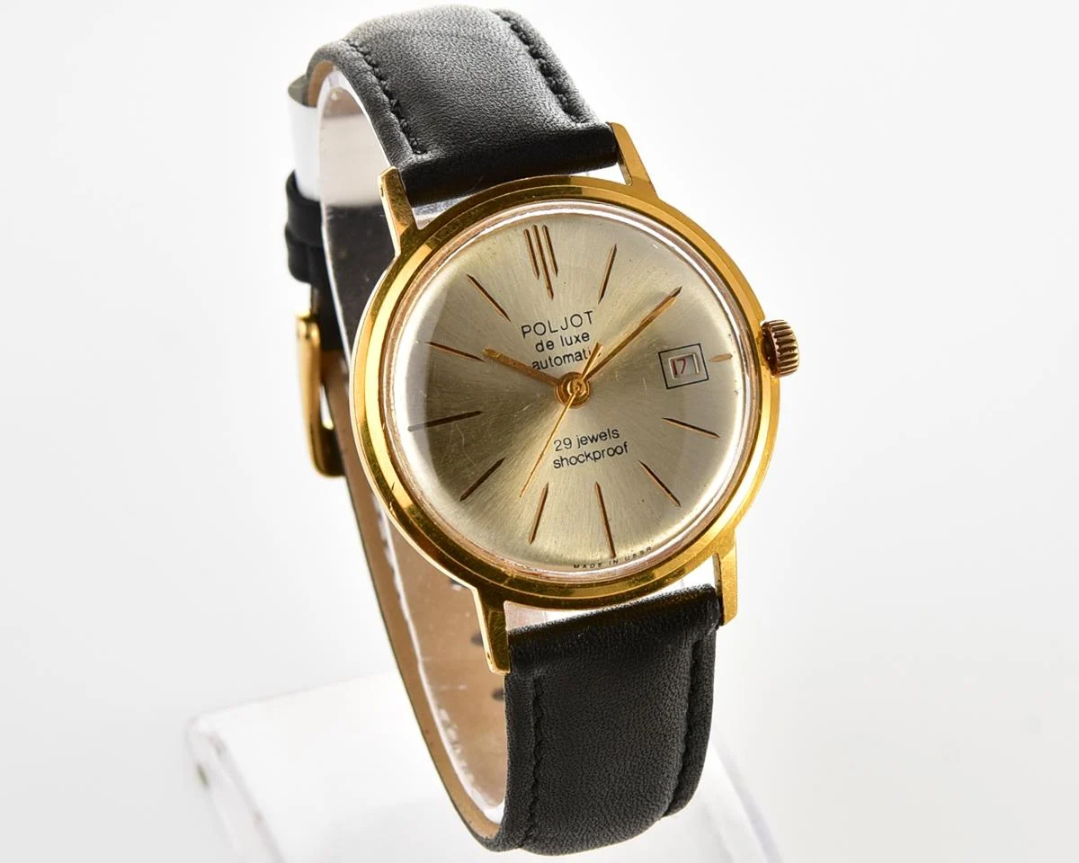 Beautiful automatic vintage gold-plated watch Poljot De Luxe!